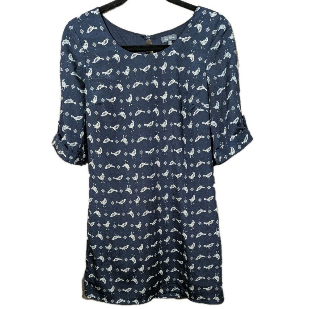 XS 31" Bust 2010 Lily Rose‎ Women Twee Shift Dress Indie Bird Paisley Print